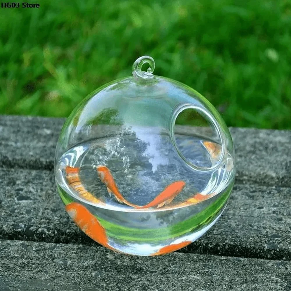 1 Set Hanging Fishbowl Tank with Stand, Small Table Flower Bowl Vase